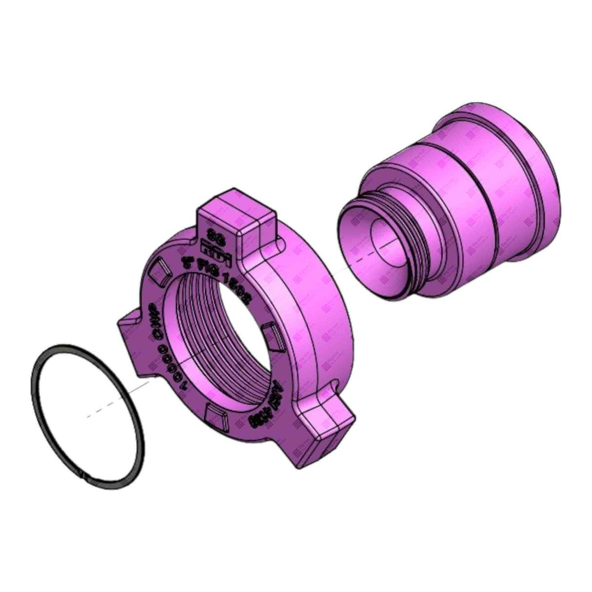 Crossover Union, 3" 1502 M x 2" 206 F, 2000 psi, Sour Service