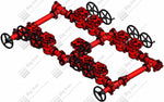 Manifold 3" Fig 1502 9 Plug Valve Dual Stage W/2 Adjustables-2 Positives W/15.69 Spacer 15000 Psi Standard Service