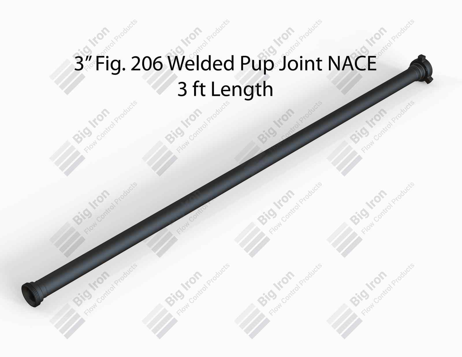 Pup Joint BW 3” 206 X 3FT Sch 80 2000 Psi Nace W/ DET Wingnut